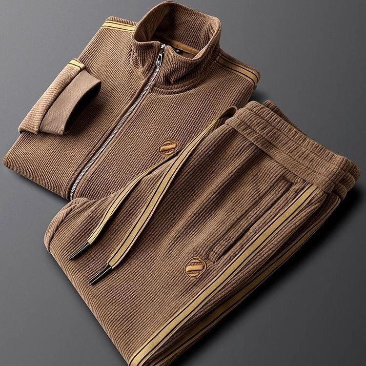 Men's Wide-Wale Corduroy Full-Zip Jacket and Drawstring Waist Pants Set