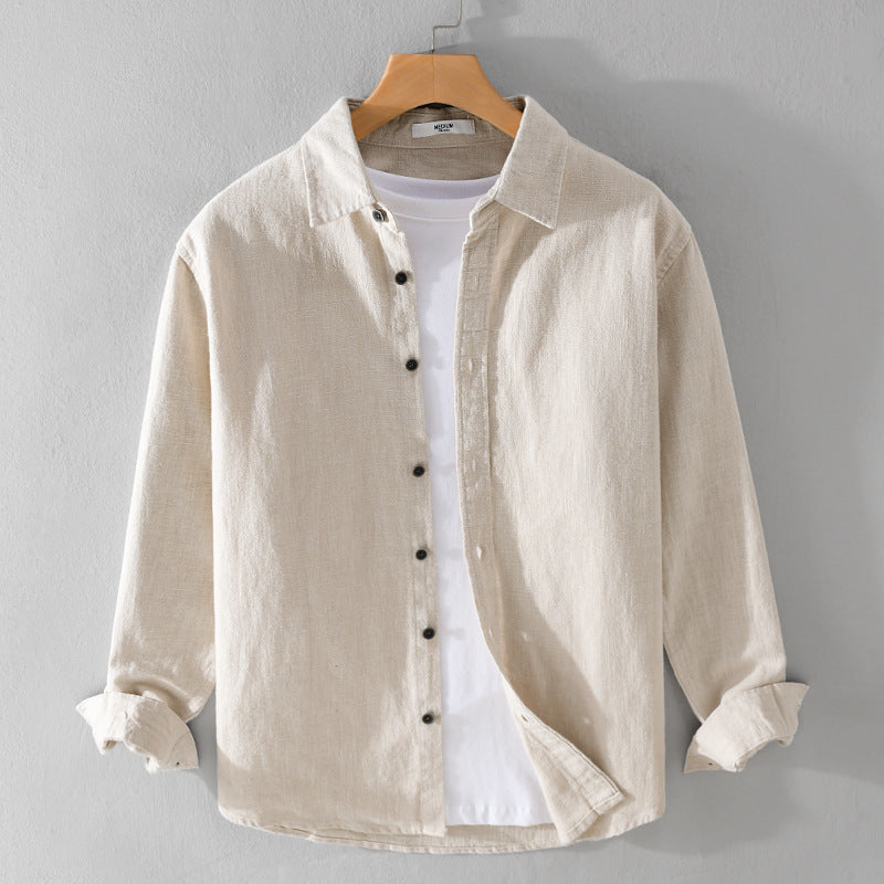 Men's Linen Shirt with Silky-Soft Hand Feel and Sharp Tailored Fit