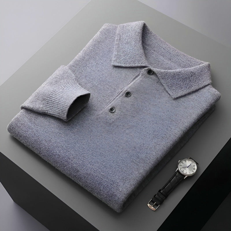 Men’s Long Sleeve Shirt With Exposed Seams And Triple-Button Closure
