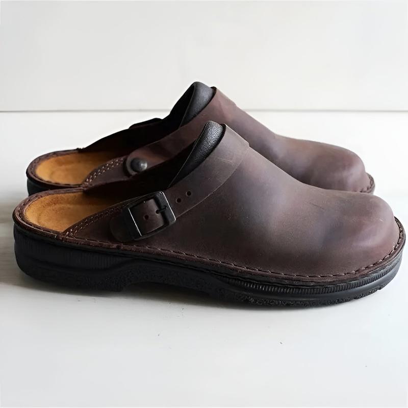 Women's Summer Leather Sandals with Cushioned Footbed and Arch Support