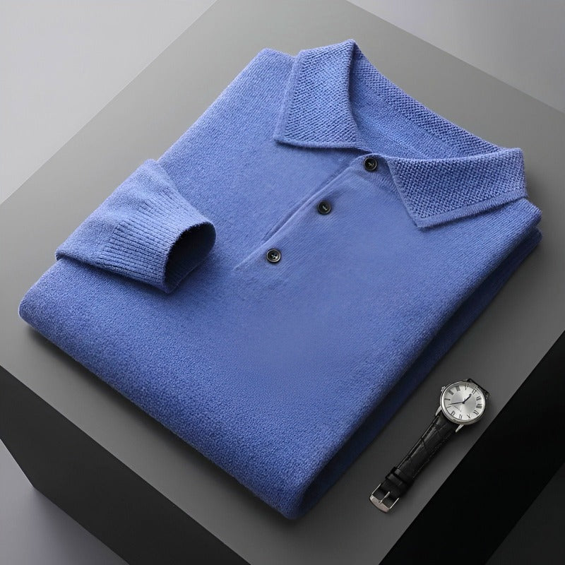 Men’s Long Sleeve Shirt With Exposed Seams And Triple-Button Closure
