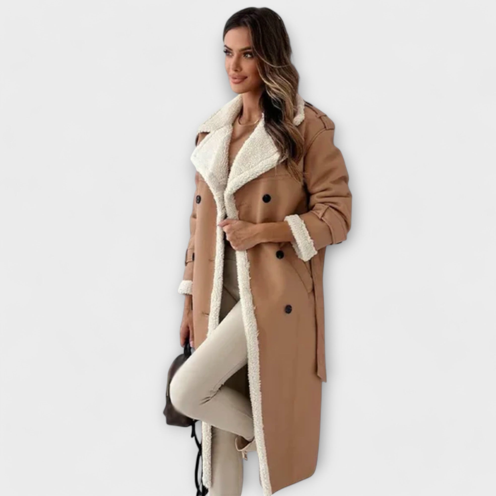Luna™ | Elegant Long Jacket with Soft Fleece Lining for Stylish Warmth and Comfort