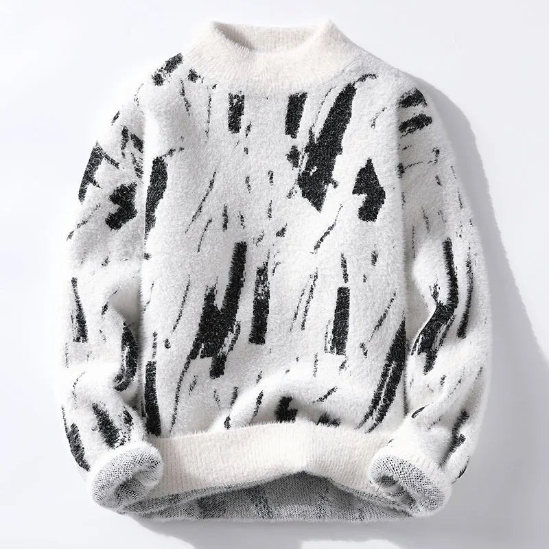 Men's Italian-Motif Cotton-Blend Crewneck Sweater