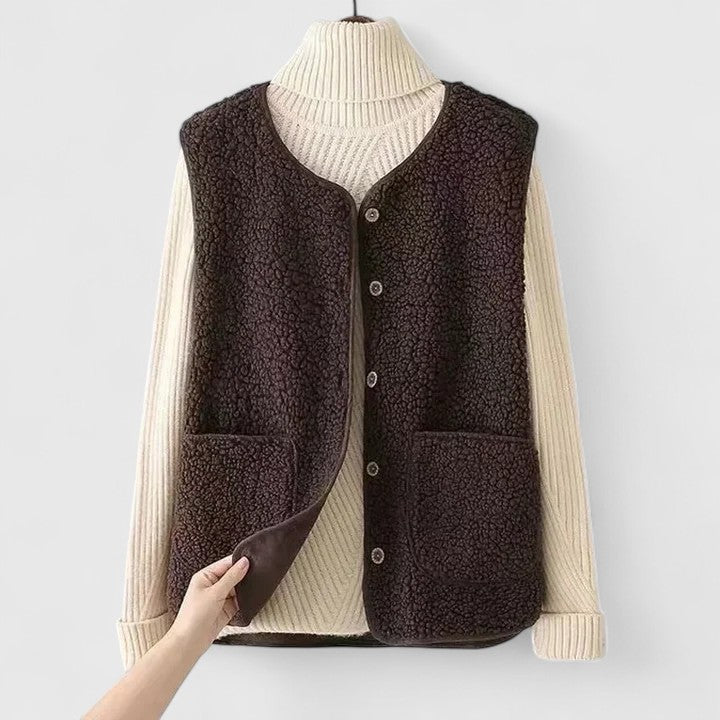 Women's Crew Neck Knit Vest for Layering