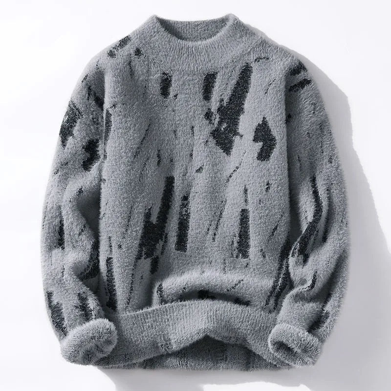 Men's Italian-Motif Cotton-Blend Crewneck Sweater