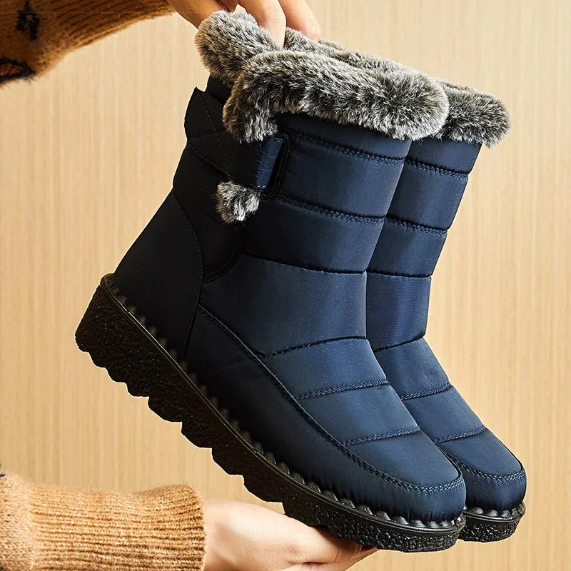 Women's Winter Fur Boots Waterproof Exterior Italian Arctic Fur Plush Cushioned Footbed