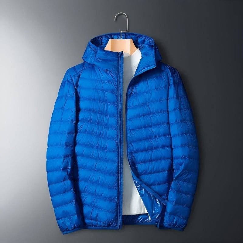 Men's Winter Quilted Puffer Jacket with Insulated Sleeves
