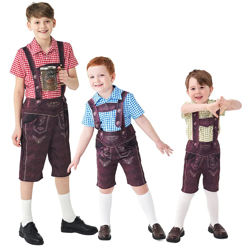 Festive Children's Costumes for Oktoberfest with Charming Dirndls and Lederhosen, Sizes 92–128