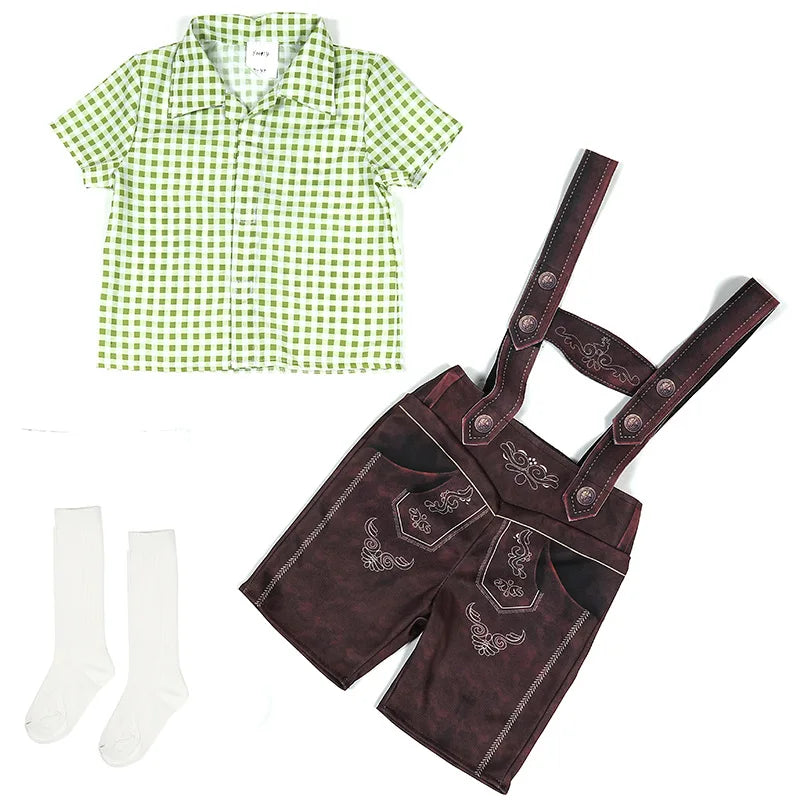 Festive Children's Costumes for Oktoberfest with Charming Dirndls and Lederhosen, Sizes 92–128