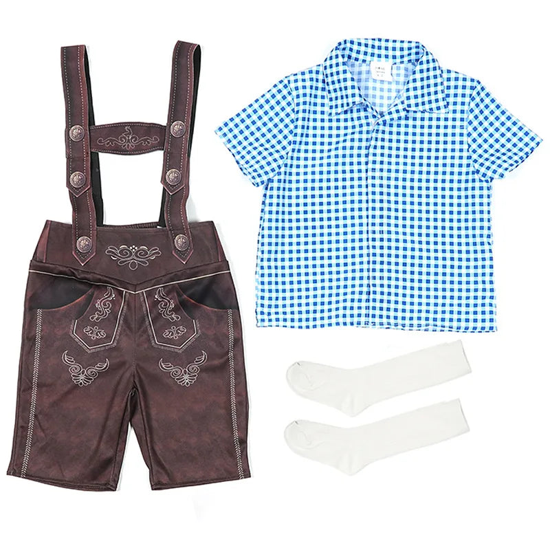 Festive Children's Costumes for Oktoberfest with Charming Dirndls and Lederhosen, Sizes 92–128