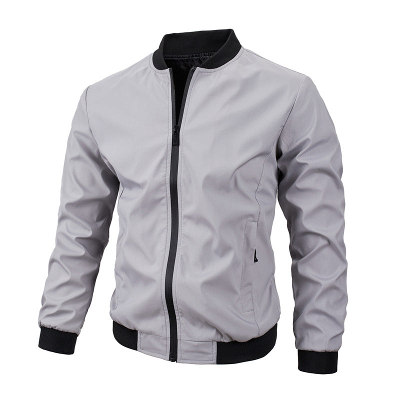 Men Autumn Jacket Regular Fit With Side Pockets And Straight Hem