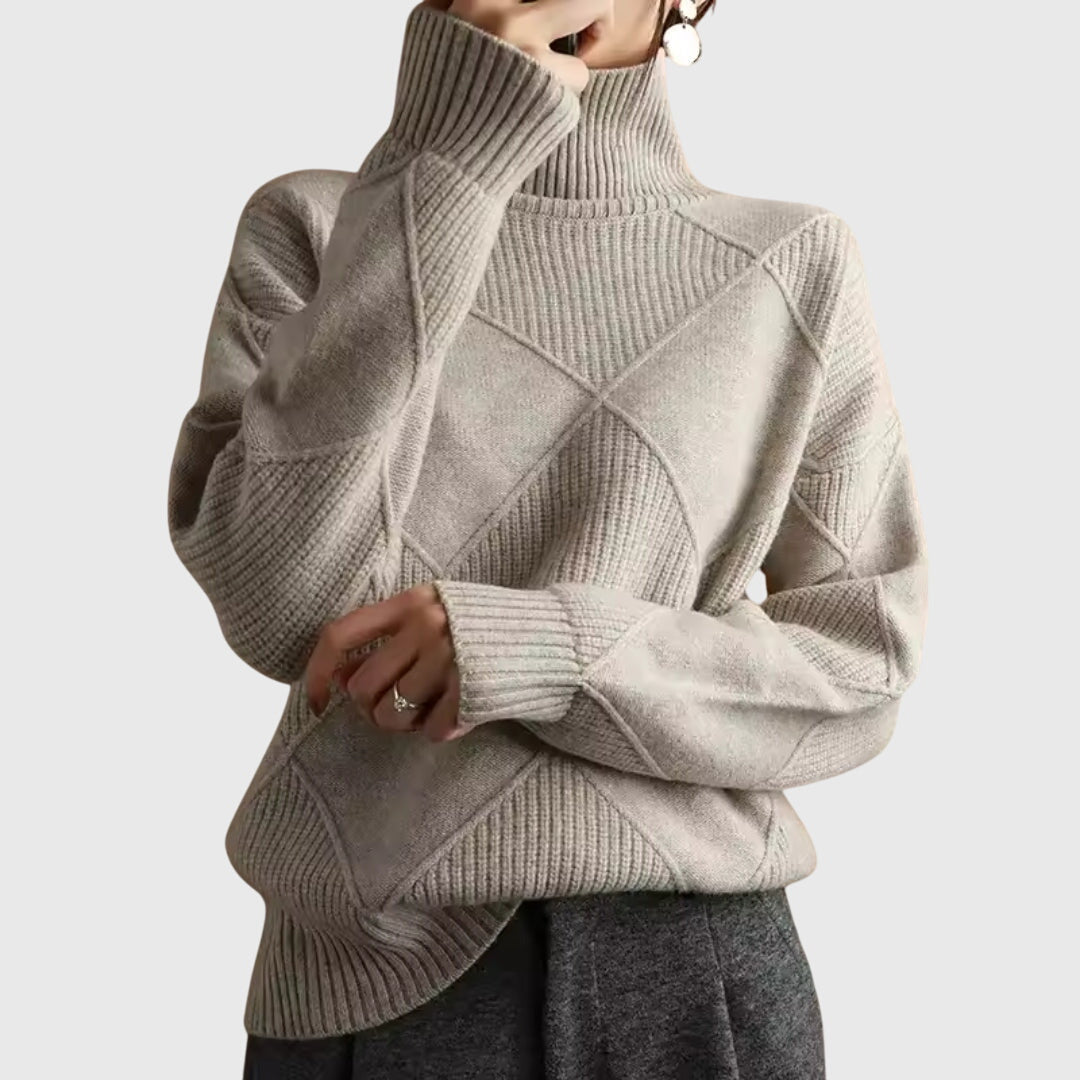 Angela™ - Stylish Scarf and Cozy Turtleneck Sweater for Elegant Appearances