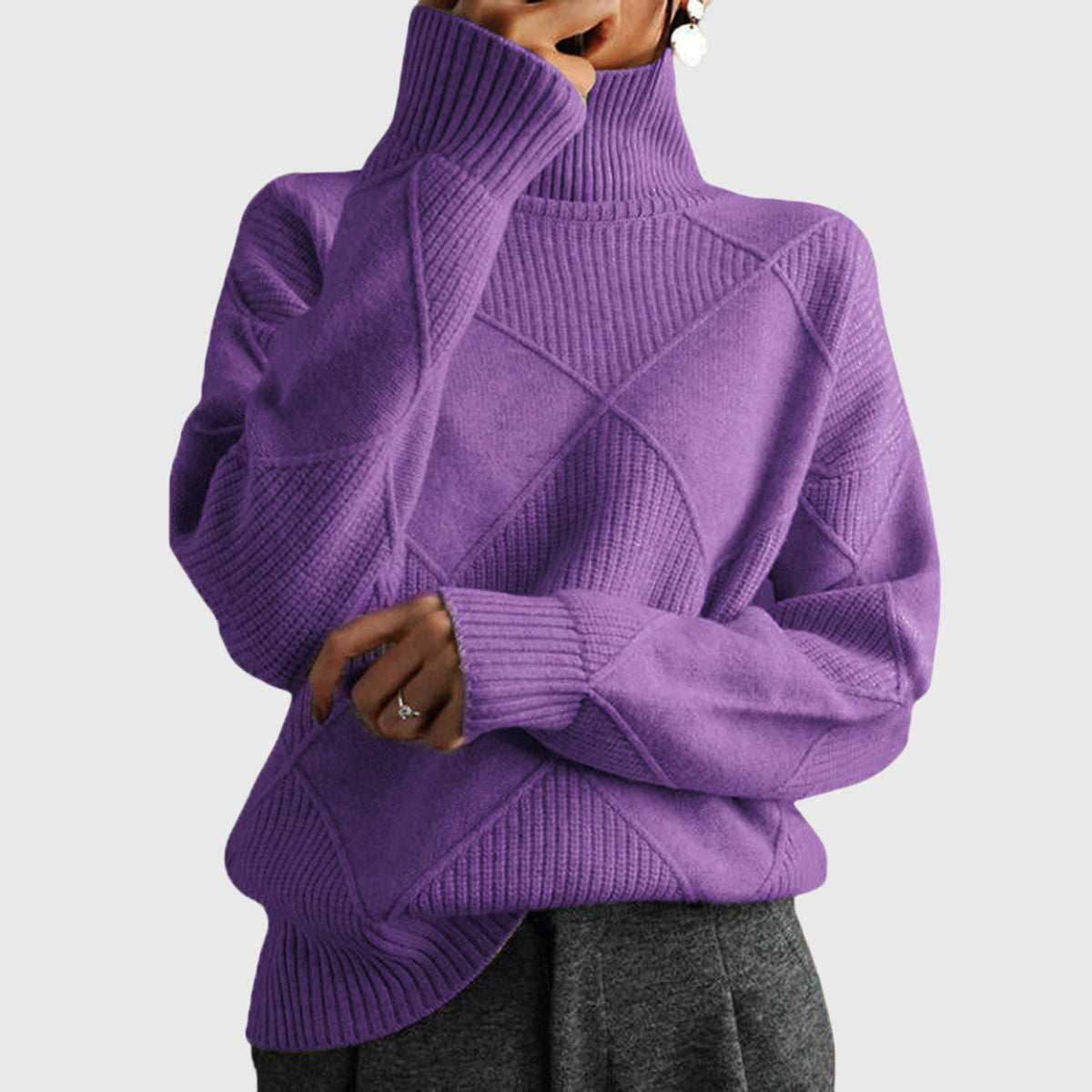 Angela™ - Stylish Scarf and Cozy Turtleneck Sweater for Elegant Appearances