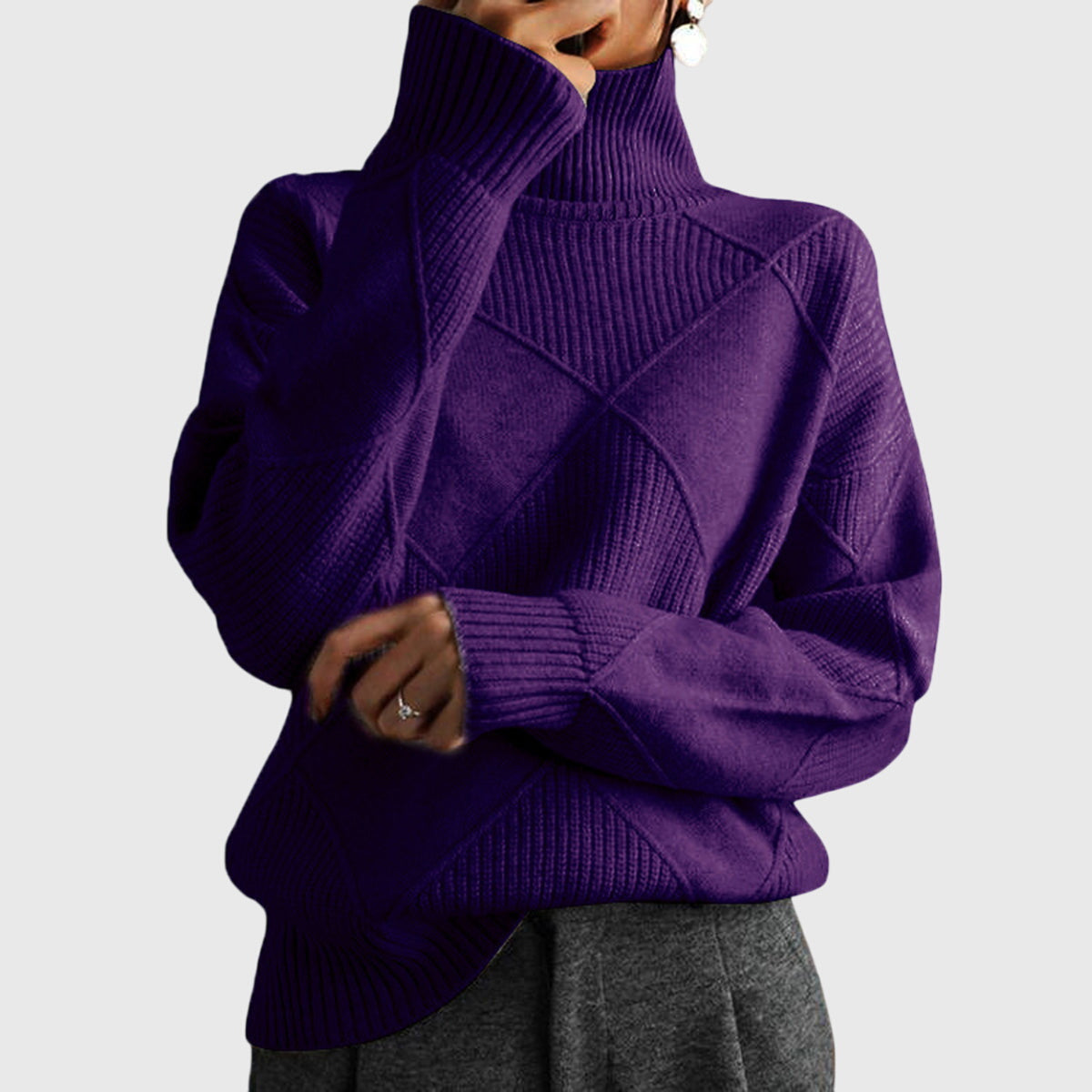 Angela™ - Stylish Scarf and Cozy Turtleneck Sweater for Elegant Appearances