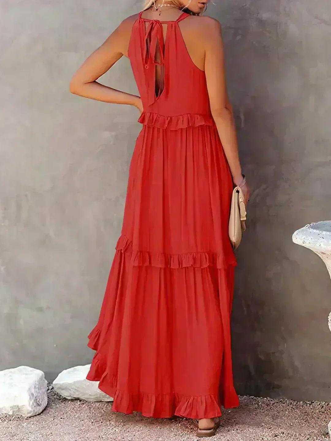 ANETA | Stylish and elegant sleeveless dress with beautiful ruffles