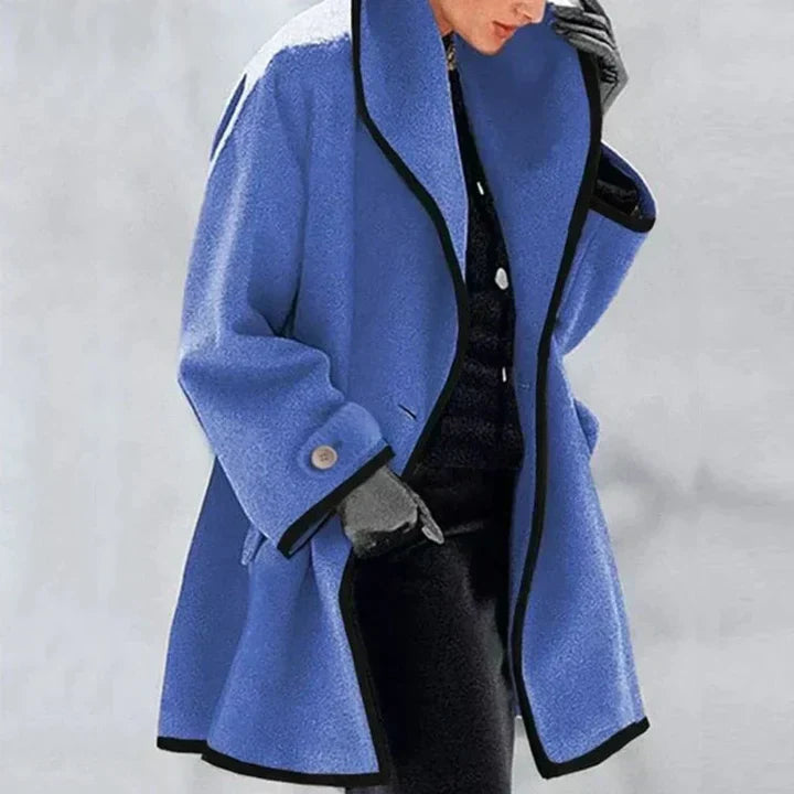 Women Winter Double-Breasted Wool Coat with Structured Tailoring and Smooth Lining