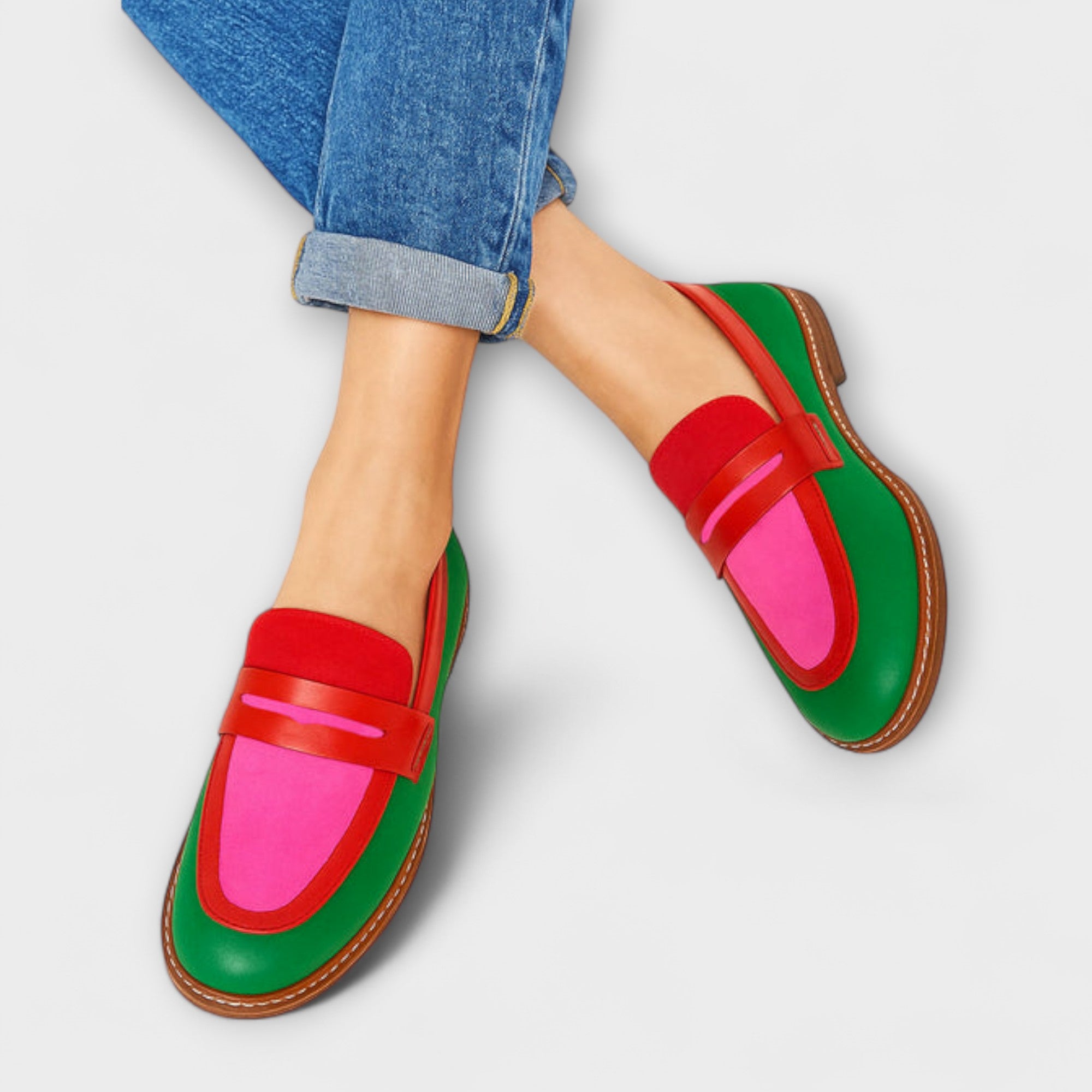 Nyla – Color Block Loafers for a Stylish and Comfortable Casual Look