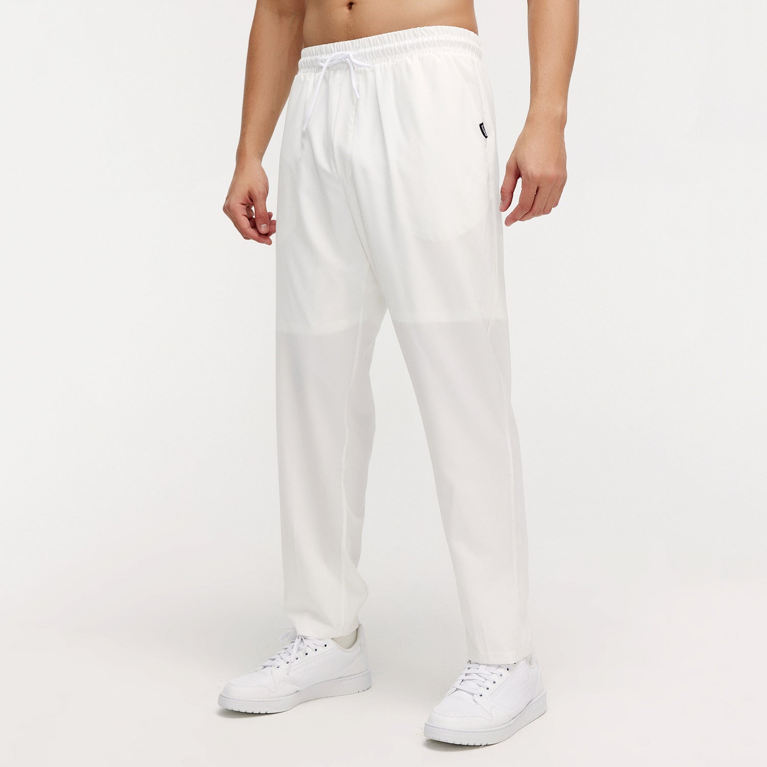 Men Summer Trousers Breathable Straight Leg With Stretch And Mid Waist
