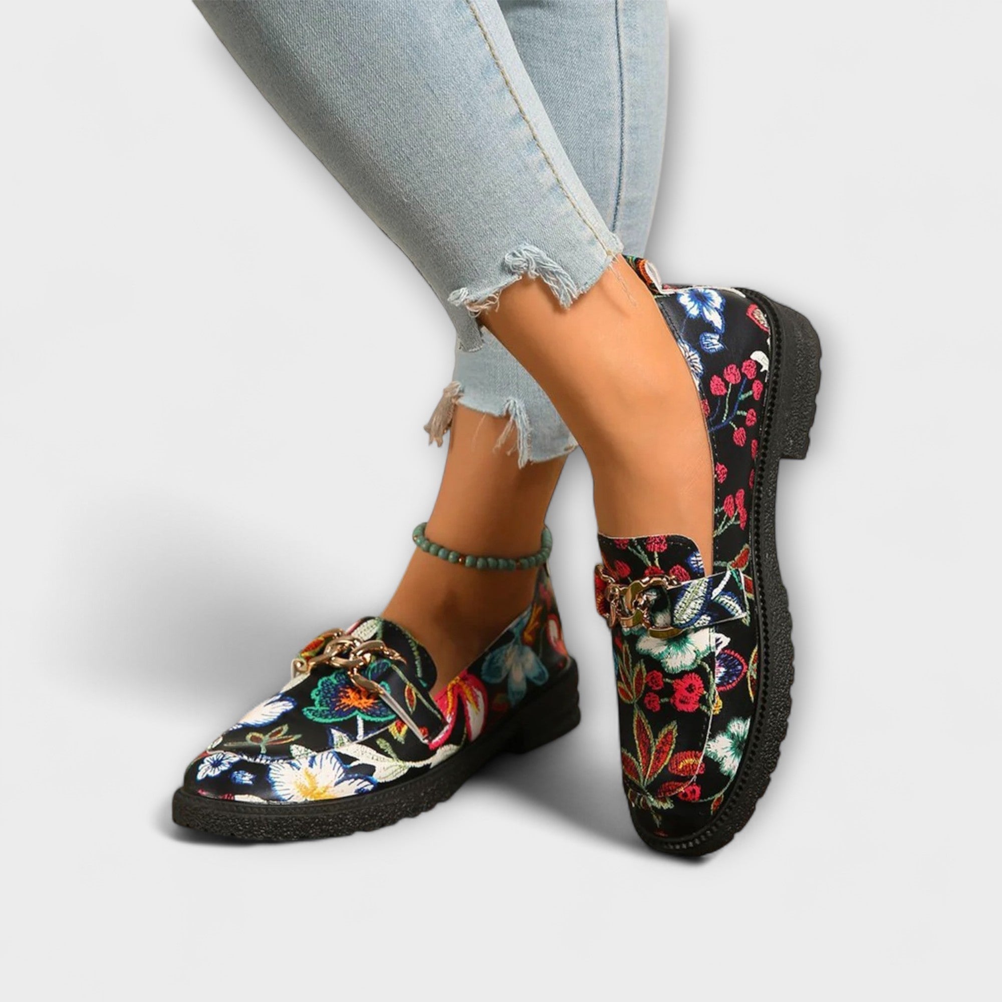 Orla – Colorful Flower Pattern Loafers for a Trendy and Stylish Look