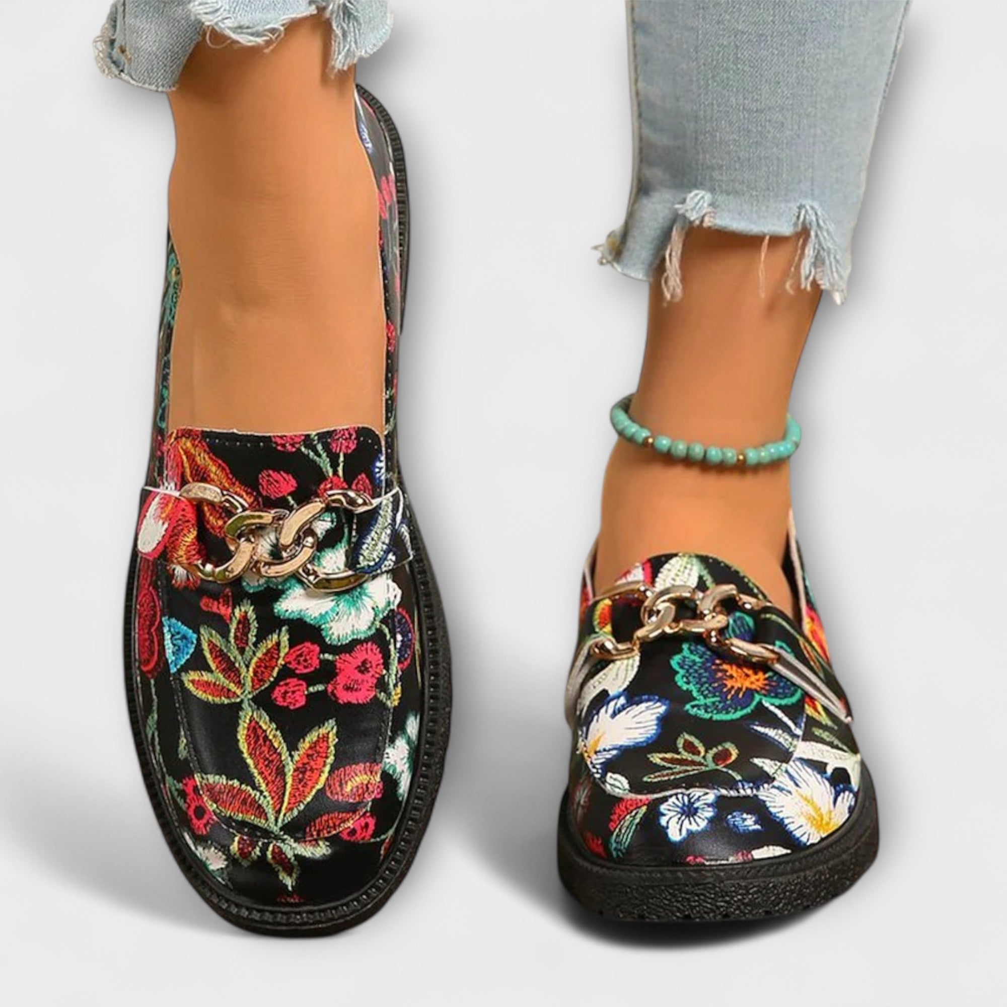 Orla – Colorful Flower Pattern Loafers for a Trendy and Stylish Look