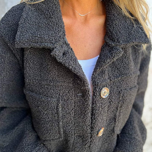 Zoe™ – Elegant Short Wool Jacket with Lapels for a Sophisticated Look